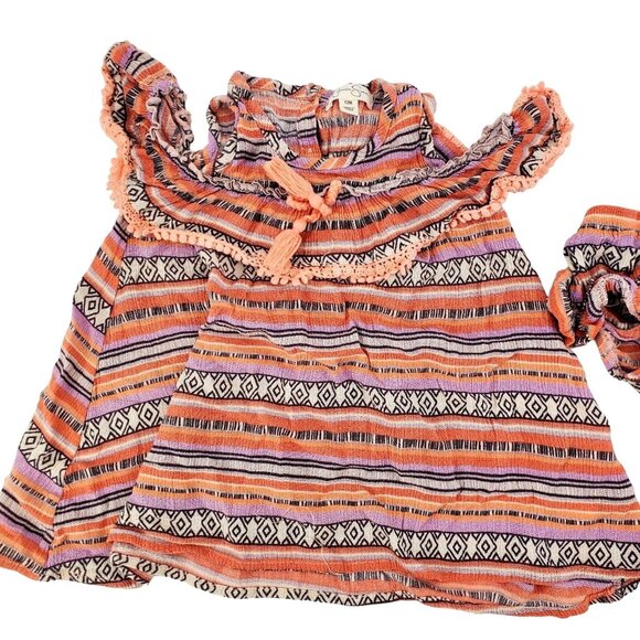 New 12M Jessica Simpson Baby Dress Outfit Ruffle Cold-Shoulder Diaper Cover - Picture 5 of 11